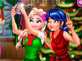 Mchezo Ladybug And Elsa Xmas Selfie