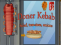 Mchezo Doner Kebab Salad, Tomatoes, Onions