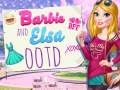 Mchezo Barbie and Elsa OOTD