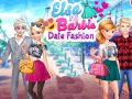 Mchezo Elsa and Barbie Date Fashion