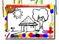 Mchezo Back To School: House Coloring Book