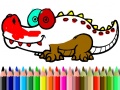 Mchezo Back To School: Aligator Coloring
