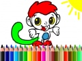 Mchezo Back To School: Monkey Coloring