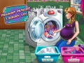 Mchezo Pregnant Princess Laundry Day