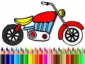 Mchezo Back To School: Motorbike Coloring