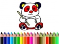 Mchezo Back To School: Panda Coloring