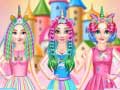 Mchezo Princesses Rainbow Unicorn Hair Salon