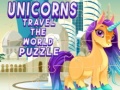 Mchezo Unicorns Travel The World Puzzle
