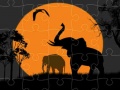 Mchezo Elephant Silhouette Jigsaw