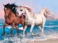 Mchezo Animals Jigsaw Puzzle Horses