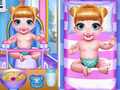 Mchezo Twins Lovely Bathing Time