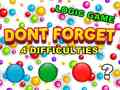 Mchezo Dont Forget