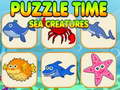 Mchezo Puzzle Time Sea Creatures