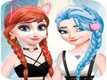 Mchezo Elsa and Anna Dress Up Makeup 