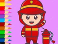 Mchezo Coloring Book: Fireman