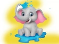 Mchezo Coloring Book: Elephant Spraying Water