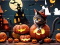 Mchezo Jigsaw Puzzle: Halloween Cat