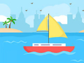 Mchezo Coloring Book: Boat On Sea