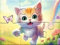 Mchezo Jigsaw Puzzle: Kitten With Butterfly