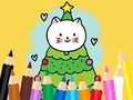 Mchezo Coloring Book: Cats And Christmas Tree