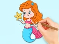 Mchezo Coloring Book: Beautiful Mermaid Princess