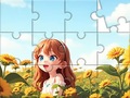 Mchezo Jigsaw Puzzle: Sunflower Girl