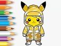 Mchezo Coloring Book: Raincoat Pikachu