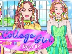 Mchezo College Girl Coloring Dress Up