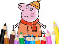 Mchezo Coloring Book: Mommy Pig Winter