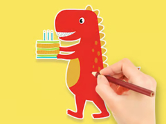 Mchezo Coloring Book: Dinosaur Birthday