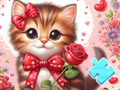 Mchezo Jigsaw Puzzle: Bowknot Cat