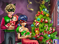 Mchezo Dotted Girl Family Christmas