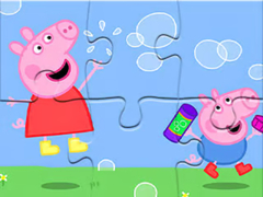 Mchezo Jigsaw Puzzle: Peppa Pig Blow Bubbles