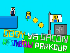 Mchezo Obby vs Bacon Rainbow Parkour