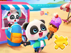 Mchezo Jigsaw Puzzle: Baby Panda Ice Cream Car