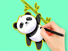 Mchezo Coloring Book: Panda Eat Bamboo