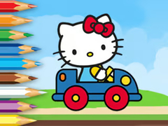 Mchezo Coloring Book: Hello Kitty Driving Car
