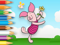 Mchezo Coloring Book: Piglet Holds Toy Windmill