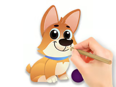 Mchezo Coloring Book: Dog With Toy