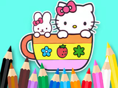 Mchezo Coloring Book: Kitty Cup