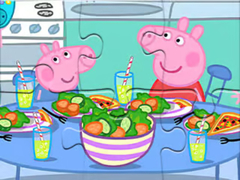 Mchezo Jigsaw Puzzle: Peppa Dinner Time