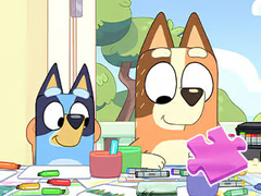 Mchezo Jigsaw Puzzle: Bluey Family Coloring Day