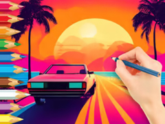 Mchezo Coloring Book: Sunset Driving