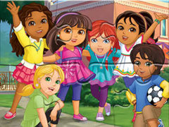 Mchezo Jigsaw Puzzle: Dora Into City