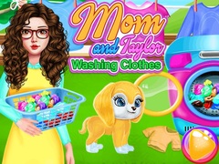 Mchezo Mom And Taylor Washing Clothes