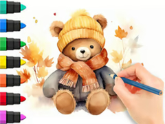 Mchezo Coloring Book: Autumn Bear