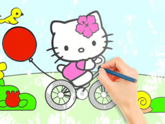 Mchezo Coloring Book: Hello Kitty Cycling