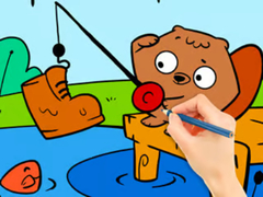 Mchezo Coloring Book: Fishing Squirrel