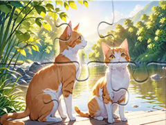 Mchezo Jigsaw Puzzle: Cats In Pairs