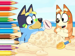 Mchezo Coloring Book: Bluey On The Beach